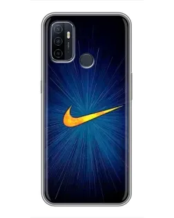 Чехол для OPPO A53 с картинкой «Синий пульс Nike» Чехол для OPPO A53 с картинкой «Синий пульс Nike»