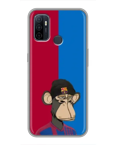 Чехол для OPPO A53 с картинкой «Bored Ape — фанат Барсы»