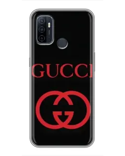 Чохол для OPPO A53 з картинкою «Gucci — червоний логотип»