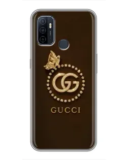 Чохол для OPPO A53 з картинкою «Gucci — золотий метелик»