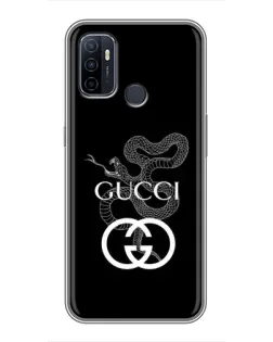 Чохол для OPPO A53 з картинкою «Gucci — срібна змія»