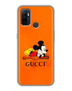 Чохол для OPPO A53 з картинкою «Міккі Маус Gucci — помаранч»