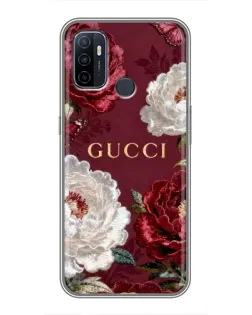 Чохол для OPPO A53 з картинкою «Gucci — бордові троянди»