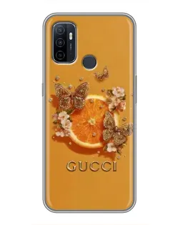 Чохол для OPPO A53 з картинкою «Gucci — золоті метелики»
