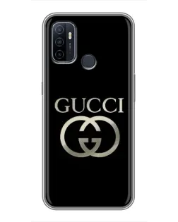 Чохол для OPPO A53 з картинкою «Gucci — золото на чорному»