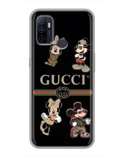 Чохол для OPPO A53 з картинкою «Gucci — герої Disney та монограма»