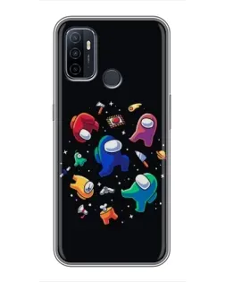 Чехол для OPPO A53 с картинкой «Among Us космос»
