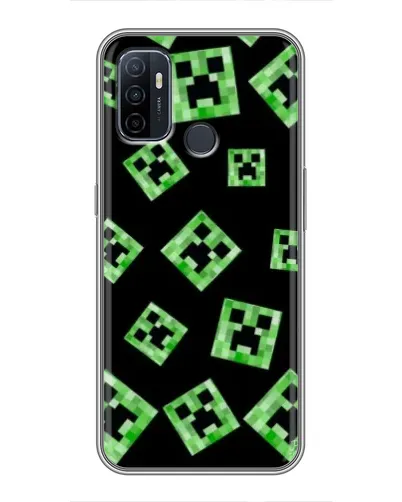 Чехол для OPPO A53 с картинкой «Паттерн с криперами» Чехол для OPPO A53 с картинкой «Паттерн с криперами»