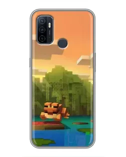 Чехол для OPPO A53 с картинкой «Майнкрафт закат солнца» Чехол для OPPO A53 с картинкой «Майнкрафт закат солнца»
