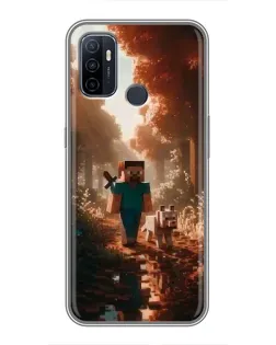 Чехол для OPPO A53 с картинкой «Стив в лесу» Чехол для OPPO A53 с картинкой «Стив в лесу»