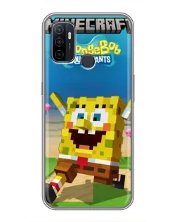 Чехол для OPPO A53 с картинкой «Губка Боб Minecraft» Чехол для OPPO A53 с картинкой «Губка Боб Minecraft»