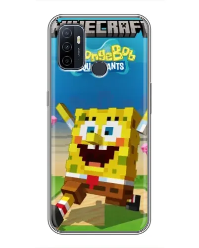 Чехол для OPPO A53 с картинкой «Губка Боб Minecraft» Чехол для OPPO A53 с картинкой «Губка Боб Minecraft»
