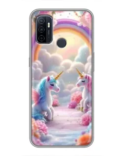 Чехол для OPPO A53 с картинкой «Радуга и единороги» Чехол для OPPO A53 с картинкой «Радуга и единороги»