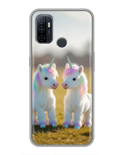 Чехол для OPPO A53 с картинкой «Пара единорогов»