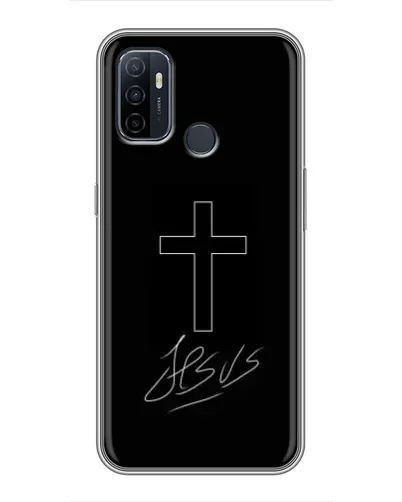 Чехол для OPPO A53 с картинкой «Графический крест Jesus» Чехол для OPPO A53 с картинкой «Графический крест Jesus»
