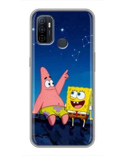 Чехол для OPPO A53 с картинкой «Губка Боб и Патрик ночью» Чехол для OPPO A53 с картинкой «Губка Боб и Патрик ночью»