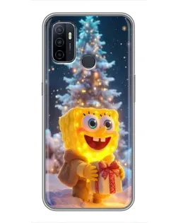 Чехол для OPPO A53 с картинкой «Рождественский Спанч Боб»