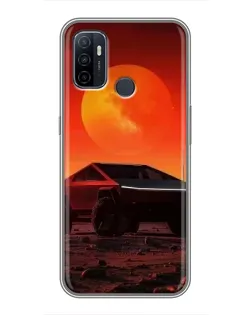 Чехол для OPPO A53 с картинкой «Cybertruck на Марсе»