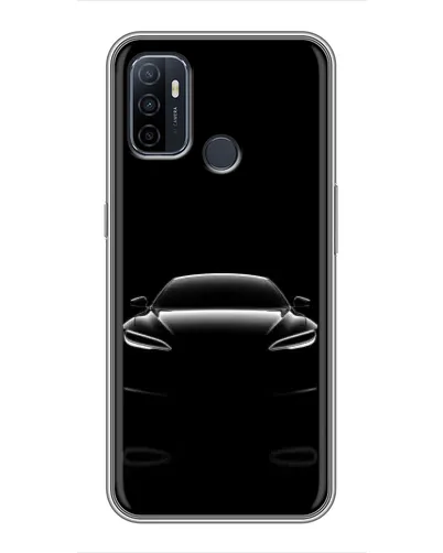 Чехол для OPPO A53 с картинкой «Силуэт Tesla Night»