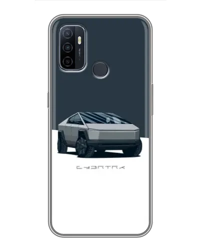 Чехол для OPPO A53 с картинкой «Серебристый Cybertruck Tesla»