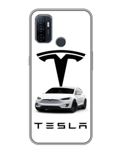 Чехол для OPPO A53 с картинкой «Tesla White Style»