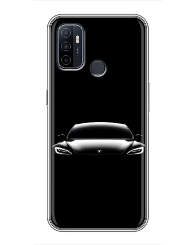 Чехол для OPPO A53 с картинкой «Фары Tesla Night»
