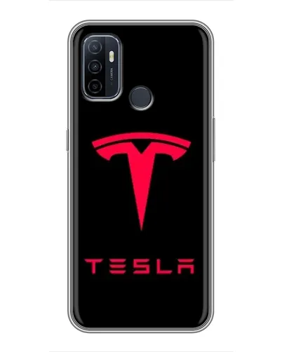 Чехол для OPPO A53 с картинкой «Tesla Red Logo»
