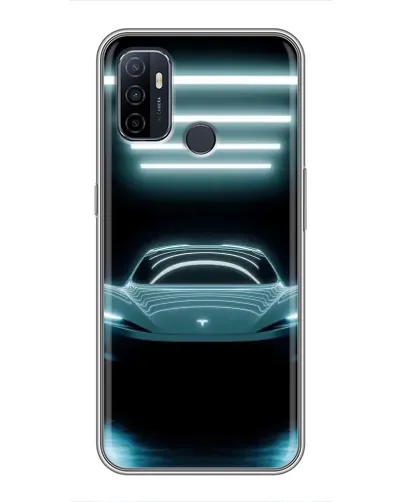 Чехол для OPPO A53 с картинкой «Tesla в неоне»