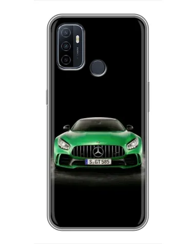 Чехол для OPPO A53 с картинкой «Mercedes — неоновый лого»