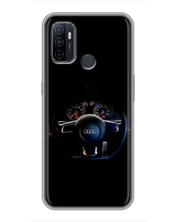 Чехол для OPPO A53 с картинкой «Салон Audi — руль» Чехол для OPPO A53 с картинкой «Салон Audi — руль»