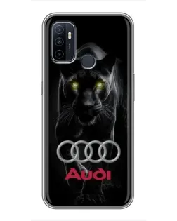 Чохол для OPPO A53 з картинкою «Пантера та Audi»