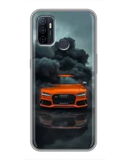 Чохол для OPPO A53 з картинкою «Audi у хмарах диму»