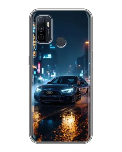 Чехол для OPPO A53 с картинкой «Ночной город и Audi»