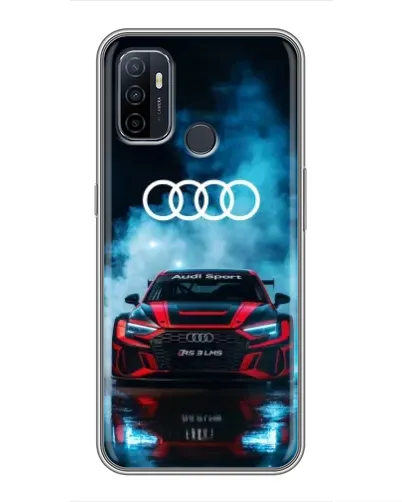 Чехол для OPPO A53 с картинкой «Audi Sport — неон»