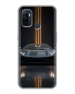 Чехол для OPPO A53 с картинкой «Lamborghini золотые линии»