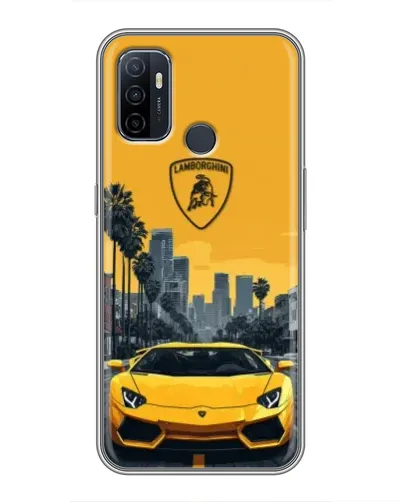 Чехол для OPPO A53 с картинкой «Желтый Lamborghini город» Чехол для OPPO A53 с картинкой «Желтый Lamborghini город»