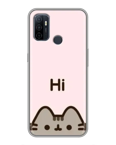 Чехол для OPPO A53 с картинкой «Пушин говорит Hi» Чехол для OPPO A53 с картинкой «Пушин говорит Hi»