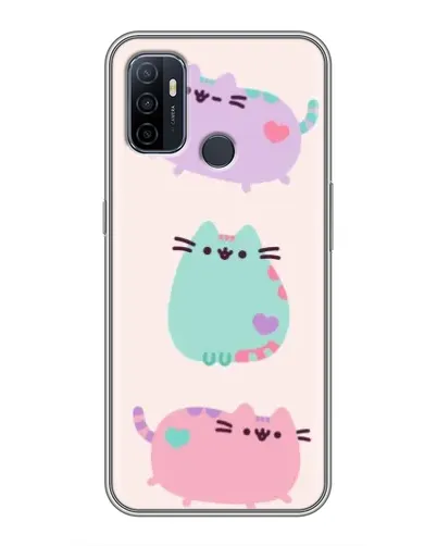 Чехол для OPPO A53 с картинкой «Pusheen трио» Чехол для OPPO A53 с картинкой «Pusheen трио»