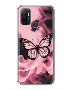 Чехол для OPPO A53 с картинкой «Бабочка в дыму»