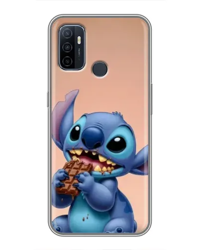 Чехол для OPPO A53 с картинкой «Стич ест шоколад»