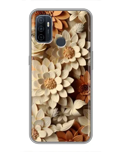 Чехол для OPPO A53 с картинкой «Бежевый флористический декор»