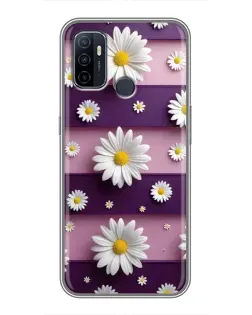 Чехол для OPPO A53 с картинкой «Ромашки на фиолетовом» Чехол для OPPO A53 с картинкой «Ромашки на фиолетовом»