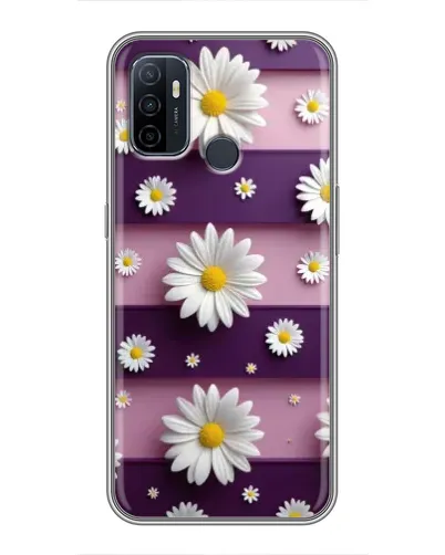 Чехол для OPPO A53 с картинкой «Ромашки на фиолетовом»