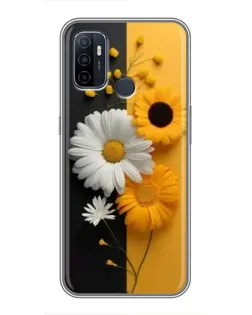 Чехол для OPPO A53 с картинкой «Подсолнух и ромашка» Чехол для OPPO A53 с картинкой «Подсолнух и ромашка»