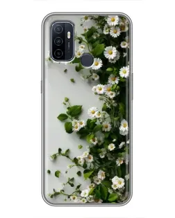 Чехол для OPPO A53 с картинкой «Ветка мелких белых цветов» Чехол для OPPO A53 с картинкой «Ветка мелких белых цветов»