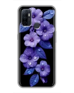 Чехол для OPPO A53 с картинкой «Фиолетовые цветы с росою» Чехол для OPPO A53 с картинкой «Фиолетовые цветы с росою»