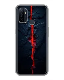 Чехол для OPPO A53 с картинкой «Kрасная лавовая трещина» Чехол для OPPO A53 с картинкой «Kрасная лавовая трещина»