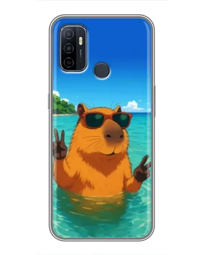 Чехол для OPPO A53 с картинкой «Морская капибара»