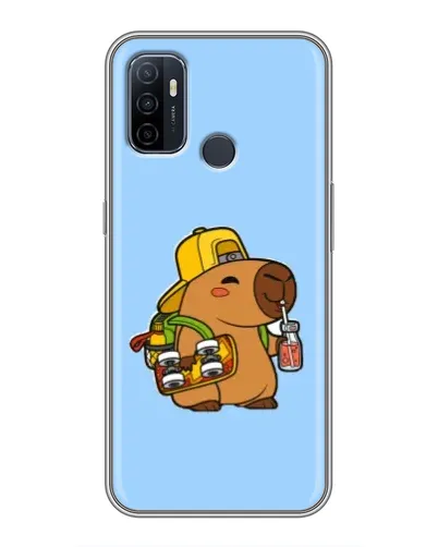 Чехол для OPPO A53 с картинкой «Капибара на скейте»