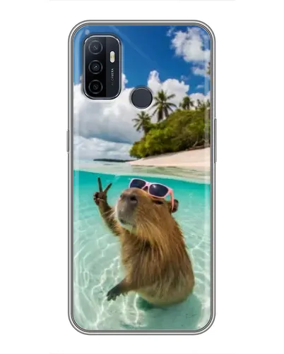 Чехол для OPPO A53 с картинкой «Капибара на море»
